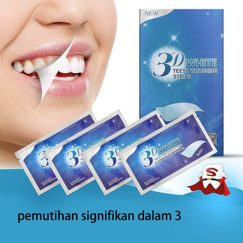 stiker pemutih gigi/PERAWATAN GIGI/WHITENING TEETH/MULUT BERSIH/hygiene teeth/whiten tools/3d strip 