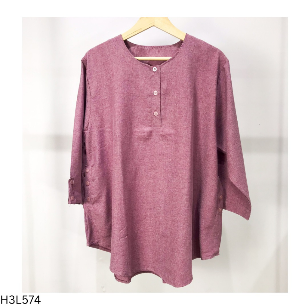 Atasan Blouse Wanita Jumbo Polos LD 120cm Bahan Katun Madina Adem Terbaru