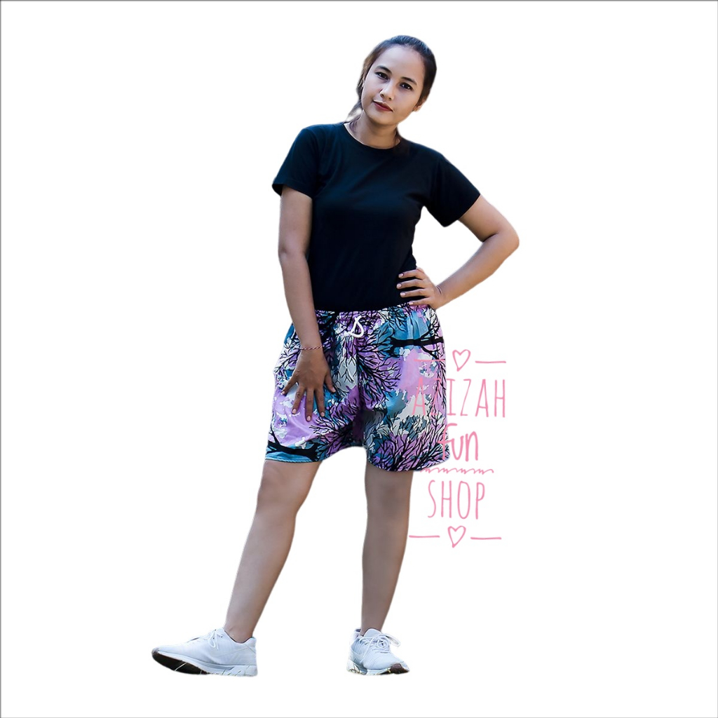 Hot Pants Celana Pendek Santai Wanita Jumbo Tie Dye Bahan Rayon