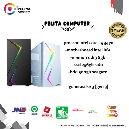 Rakitan Core i5 3470 16GB DDR3 SSD 256 GB MURAH MANTUL Garansi 1Tahun pc rakitan intel computer office sekolah