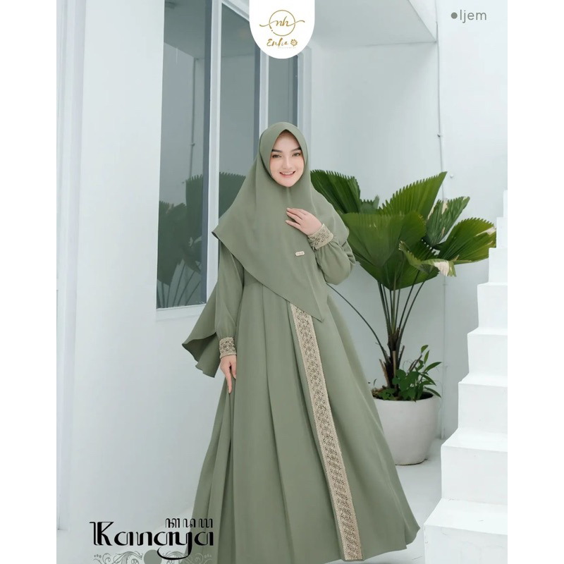 KANAYA SYARI gamis plus khimar ukuran M - L - XL - XXL gamis terbaru busui polos kekinian murah terlaris maxi dress fashion muslim baju wanita set syar'i gamis jumbo pesta kondangan seragaman berkualitas premium kekinian