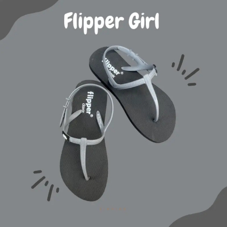 Satohama Sandal Wanita Flipper Strappy Black / Bukan Sandal Fipper