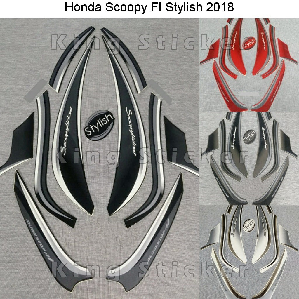 Stiker striping Honda Scoopy FI Stylish 2018
