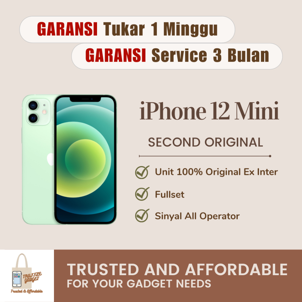 iPhone 12 Mini Second Seken Bekas Original Fullset 64GB 128GB 256GB