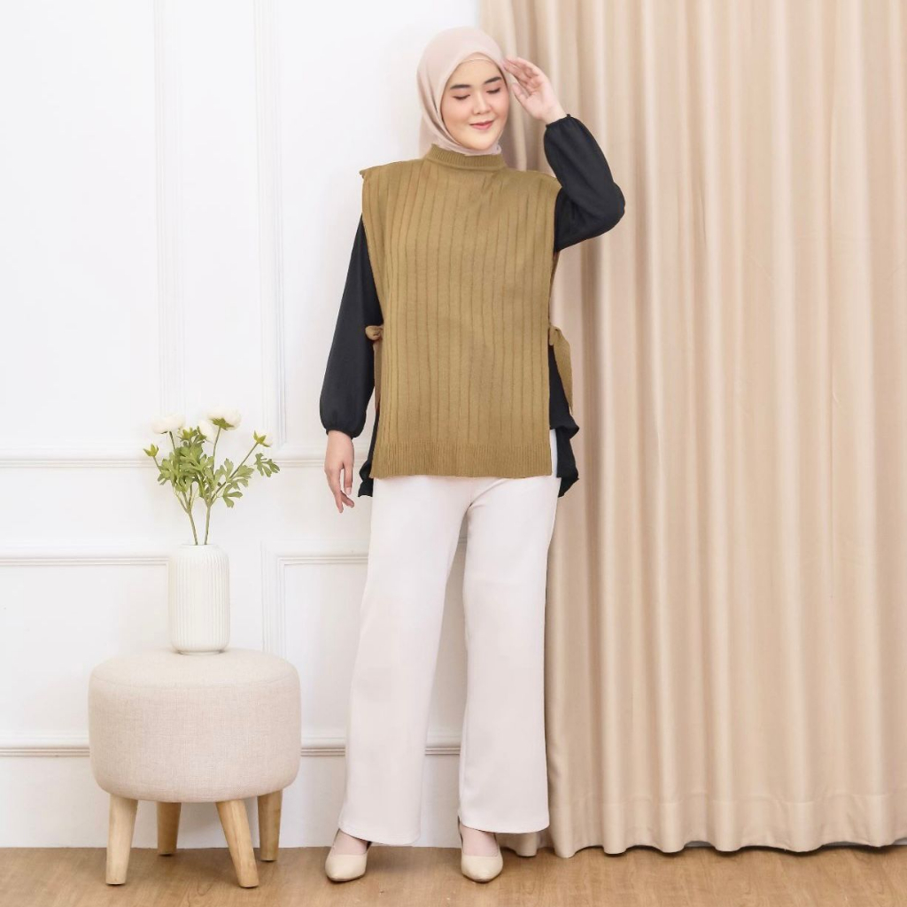 MARY - Nursingwear Vest Rajut Blouse Tunik Knit Menyusui Atasan Baju Bukaan Kanan Kiri Belahan Busui Bumil Busuifriendly Motif Shabby Bunga