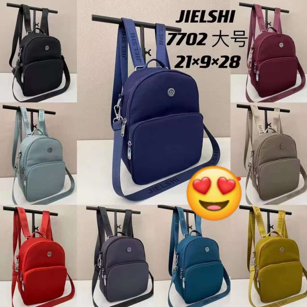 (PINK_IMP)  Jielshi New Import Tas Tas Selempang Wanita . Bahan Parasut Full Emboss