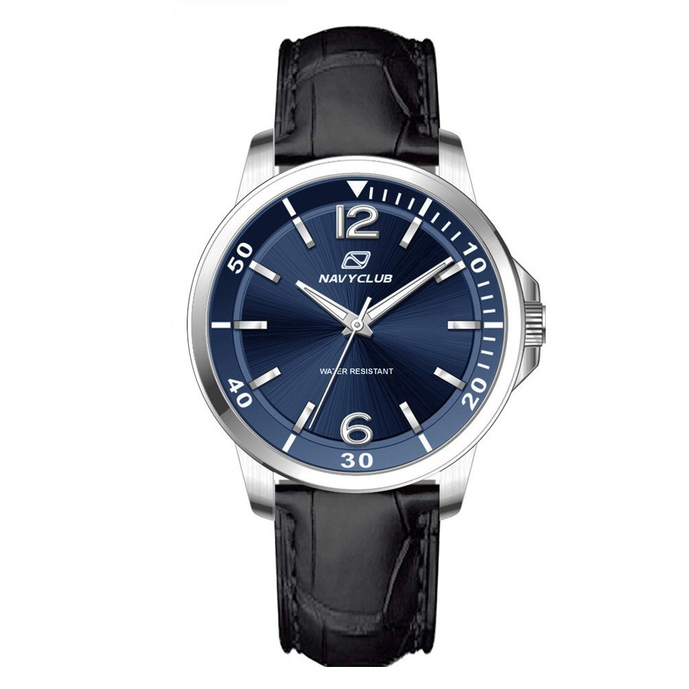 Navy Club Jam Tangan Pria Coast - Leather Strap Blue