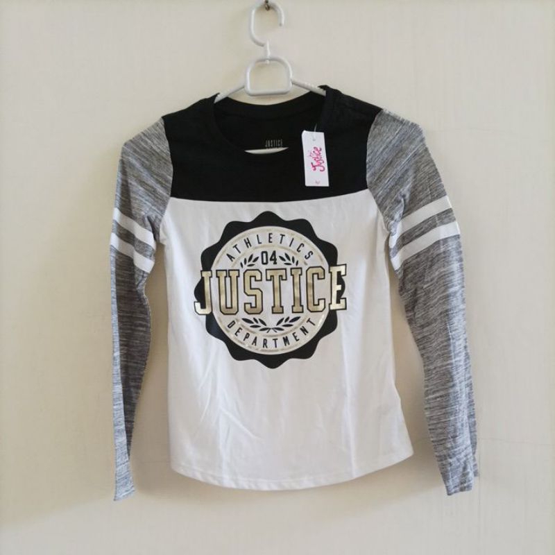JUSTICE Kaos lengan panjang anak perempuan baru