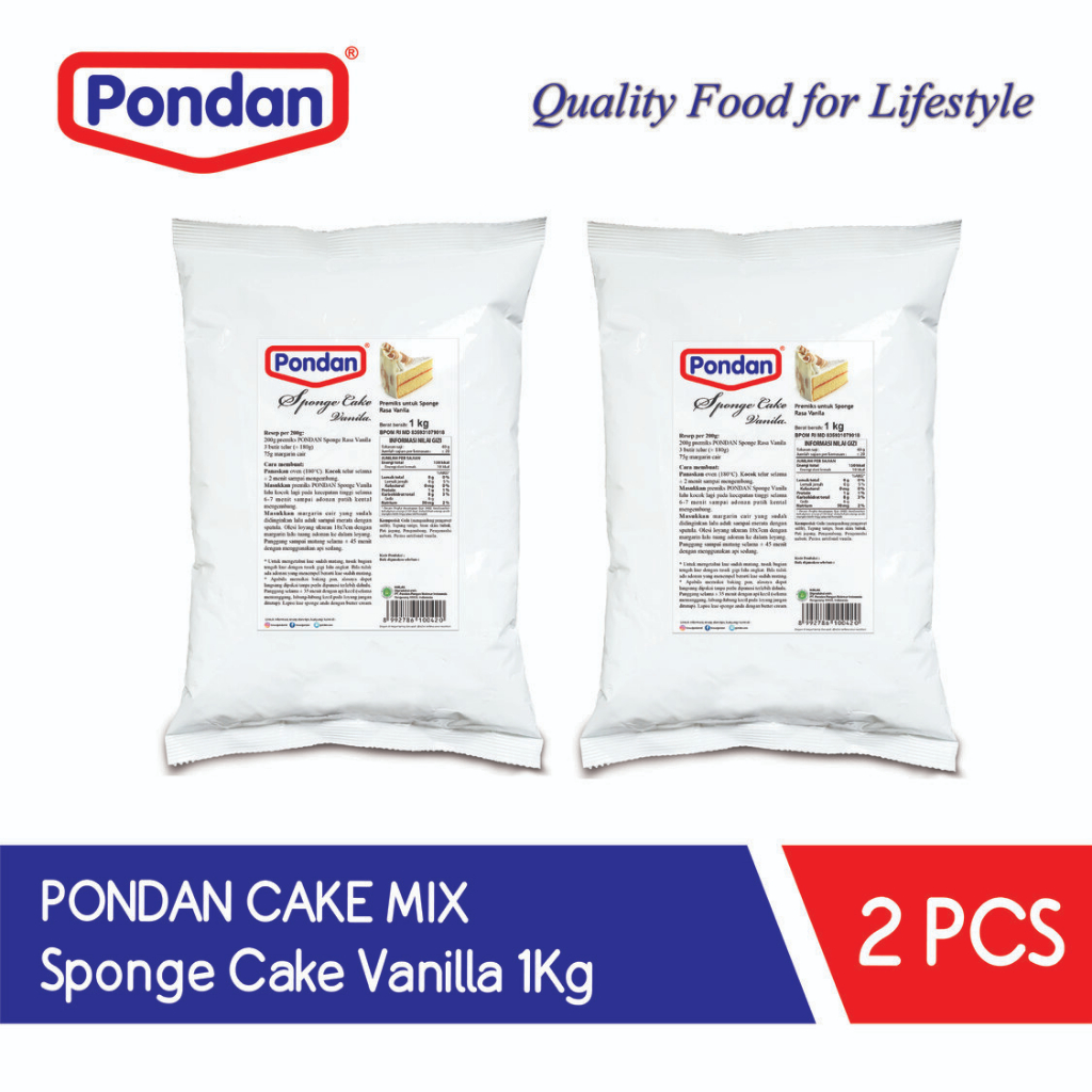 

Pondan Sponge Vanilla 2 x 1 Kg