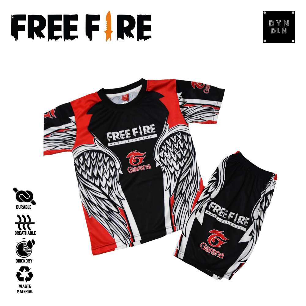Setelan Baju Anak Free Fire Garena/ Setelan Baju Anak Full Printing/ Jersey Free Fire Anak