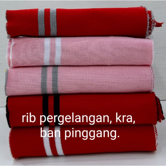 TERMURAH Rib tebal rajut strip pergelangan lengan kra ban pinggang jaket celana busana