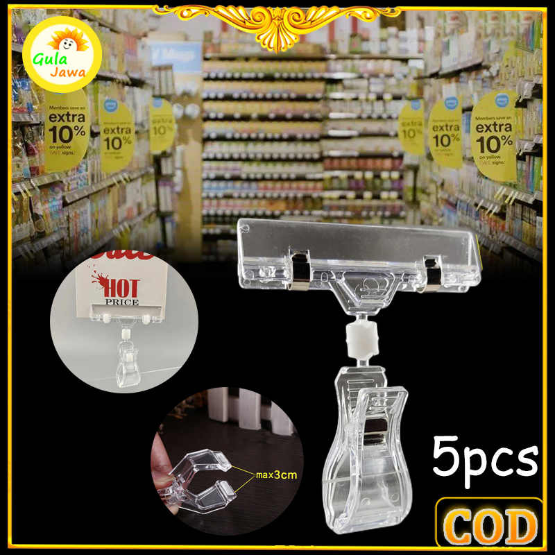 

11cm Per 5 pcs Jepit Harga Bening /Jepit Harga Obral - Penjepit Label Papan Price Tag Hanger Transparan Terbaik