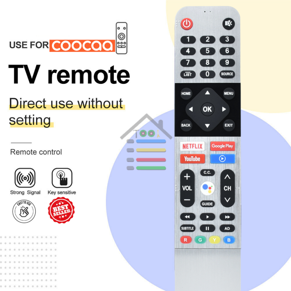 REMOTE SMART TV COOCAA ANDROID UNIVERSAL 32 - 55 INCH RM465TR