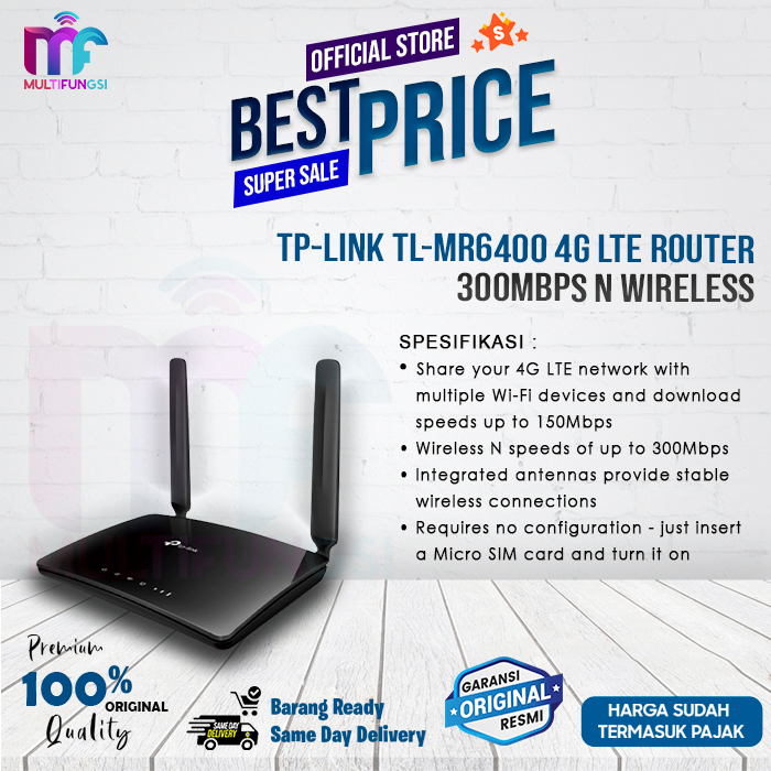 TP-LINK TL-MR6400 Wireless N 4G LTE Router TPLINK Garansi Resmi