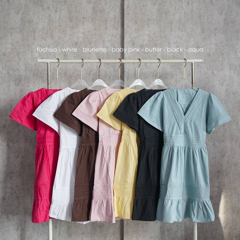 Premium Bilva Dress TH 839 COTTON Gaun Mini Wanita Bahan Katun Simple