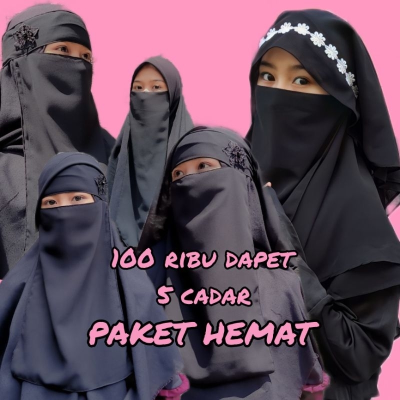 100rb dapat 5 Jenis Cadar size Dewasa (CADAR YAMAN | CADAR BANDANA | CADAR VEIL | CADAR BANDANA PONI