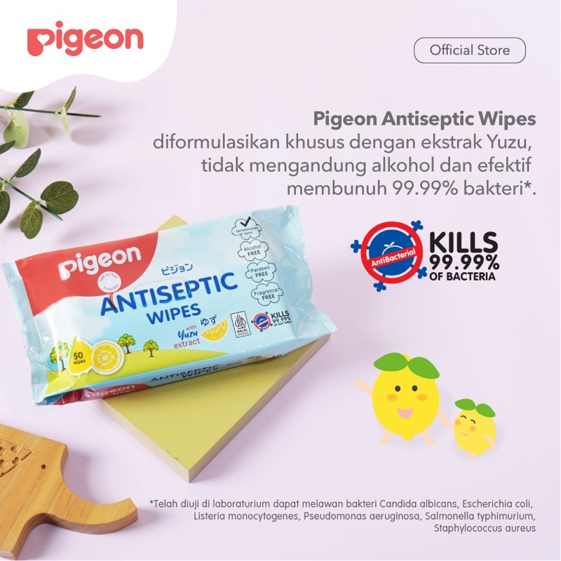 PIGEON Antiseptic Wipes Yuzu 50's