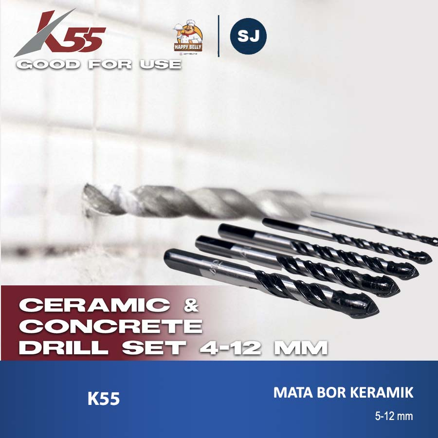 1 PCS K55 Mata Bor Keramik Beton Kaca Kayu 5mm