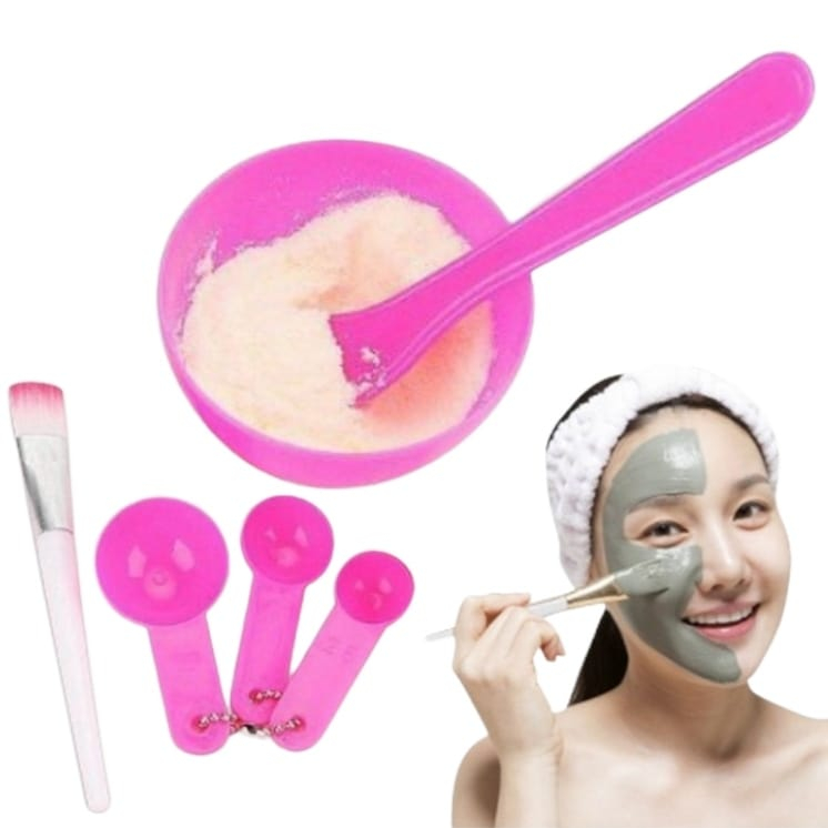 Mangkok Masker Set 4IN1 Mask Bowl Mangkuk Masker Set Dengan Kuas Sendok dan PengaduK