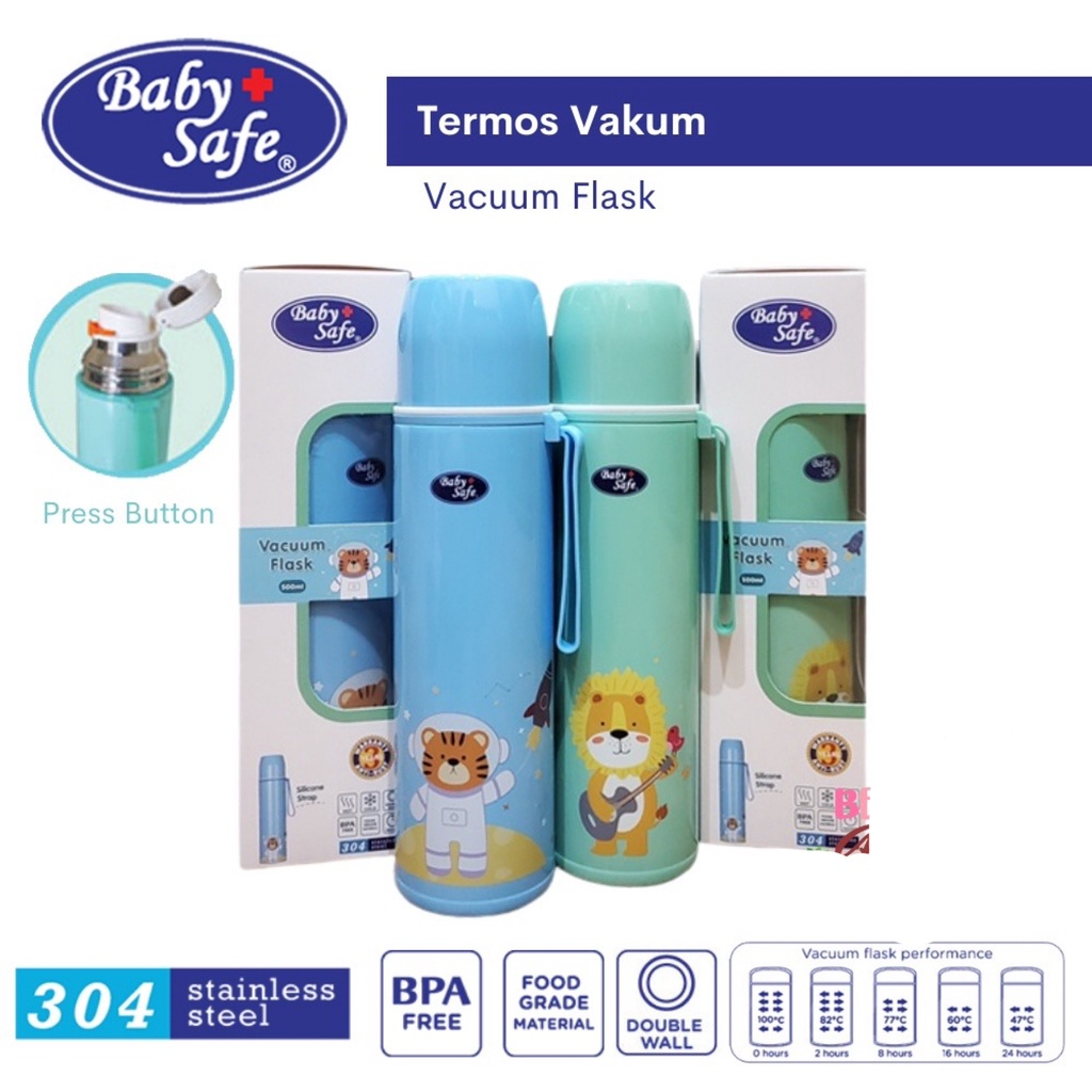 TERMOS STAINLESS STEEL 350ML & 500ML  BABY SAFE THERMOS VACUUM FLASK 350 ML + SARUNG - TER01 / TER02