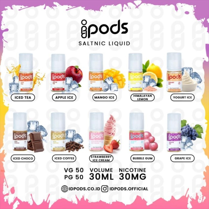 LIQUID IDPODS SERIES 30ML SALTNIC BY RAFFI AHMAD x JVS ORIGINAL!!