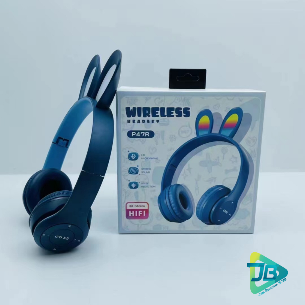 P47R CAT EARS HEADSET headphone Hf bando telinga kucing LED BANDO BLUETOOTH wireles RGB GAME HEADSET G-P47R LED WIRELESS super BASS JB8955