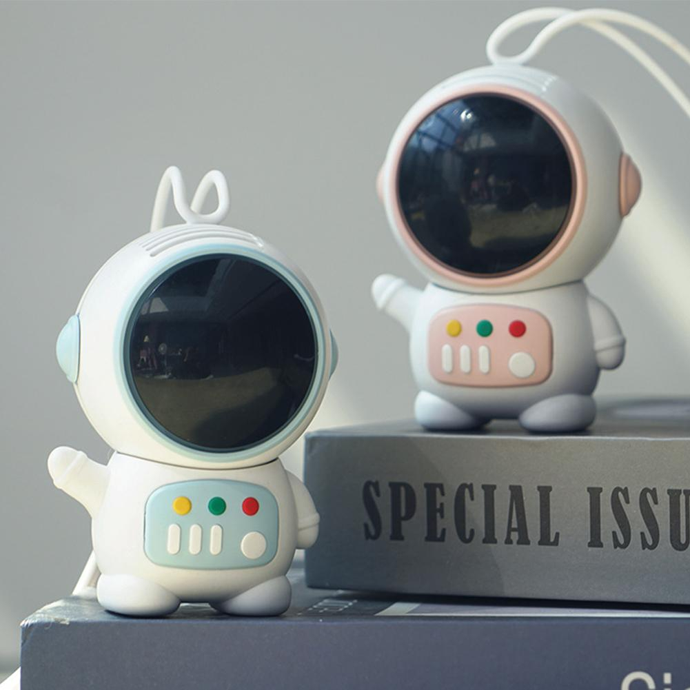 Kapasitas Besar Kipas Angin Mini Portable Astronot Cute Charge Usb Daya Kipas Leher Gantung Mini Portabel 2-Speed Angin Kencang