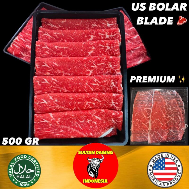 

US WAGYU SLICE PRIME BOLAR BLADE 500 GRAM IMPORT USA/BOLAR BLADE WAGYU