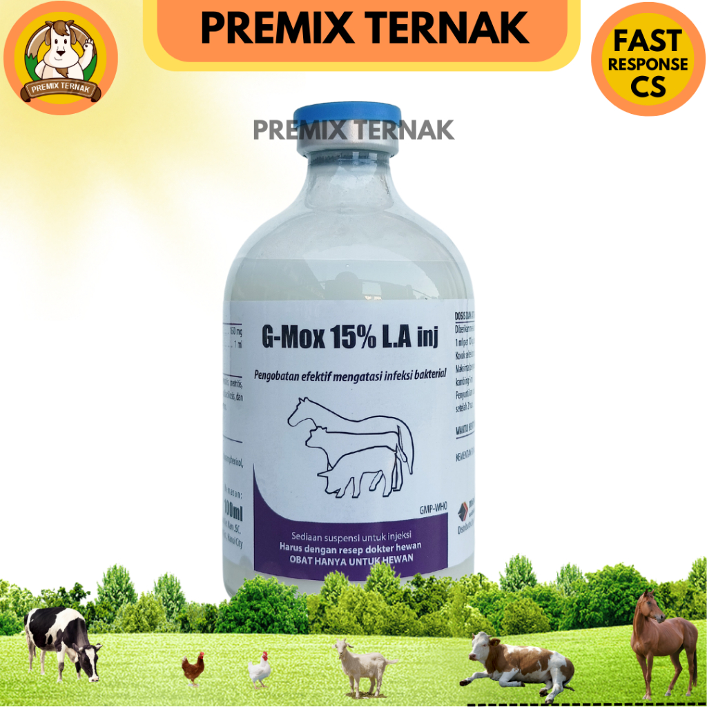 G-MOX LA 100ML - Anti biotik Hewan Besar MEDION