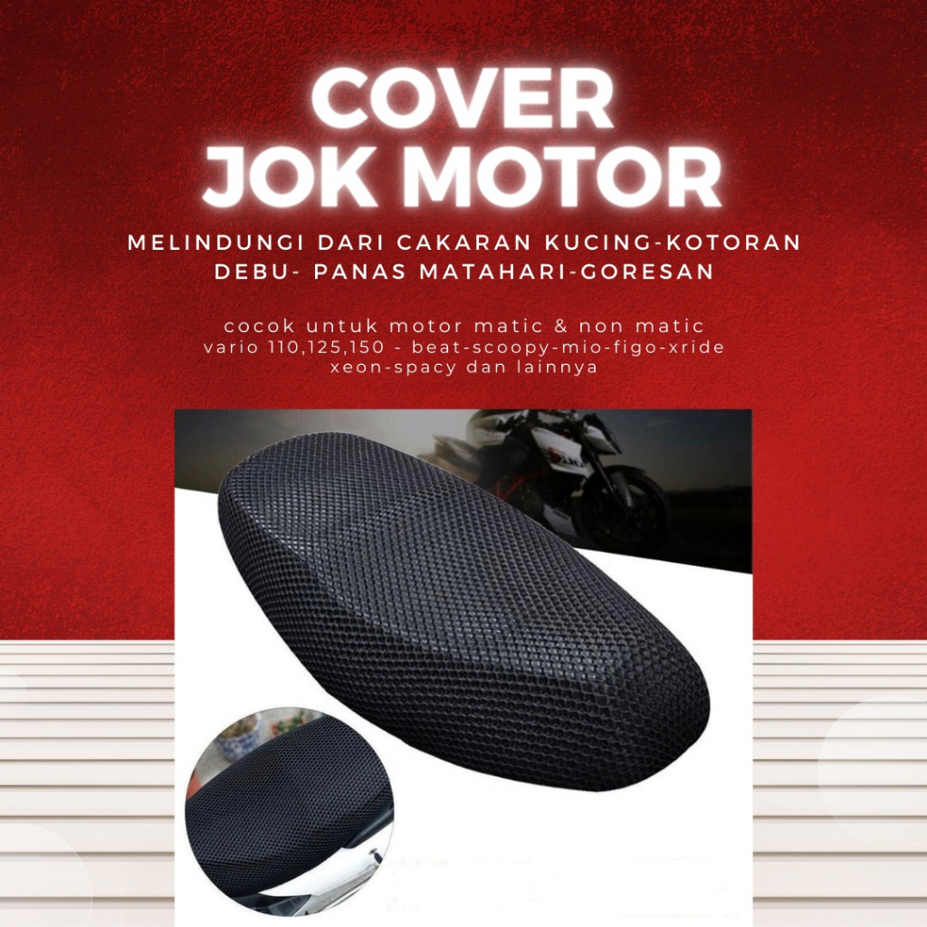 SARUNG JOK ukuran M &amp; L/ Cover Jok Motor/ Sarung Jok Jaring Universal Anti Panas/ pelapis jok motor