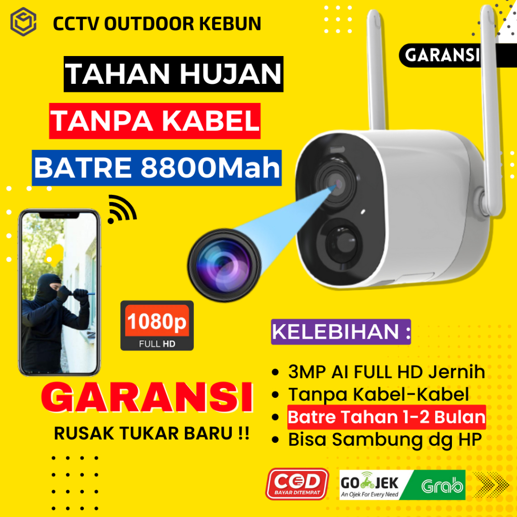 CCTV OUTDOOR TANPA KABEL KAMERA MINI KECIL TERSEMBUNYI WIFI JARAK JAUH IP SPY CAMERA WATERPROOF MATA MATA JS150