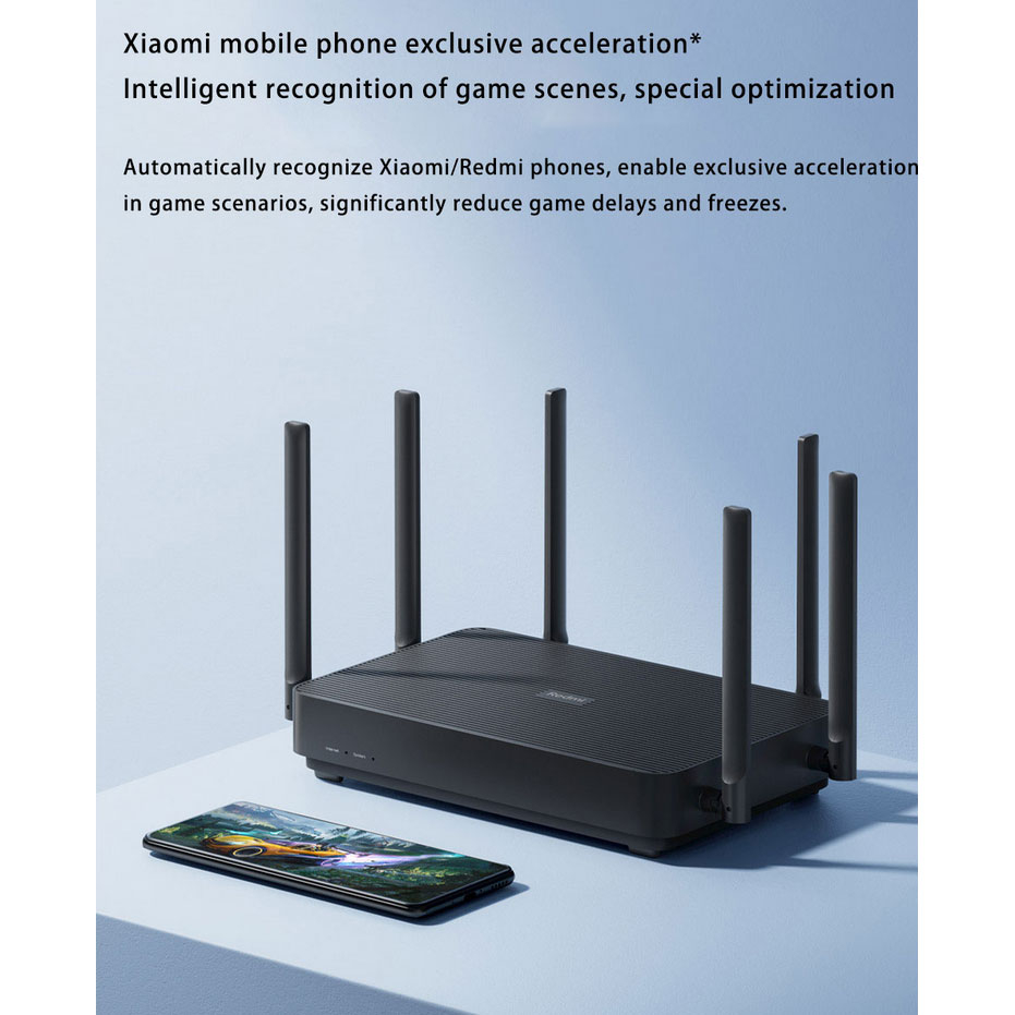 Redmi AX6S Router WiFi 6 Gigabit Dual Band 2.4/5.0GHz 6 Antena - RB03 - Black