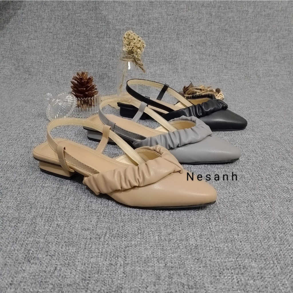 NESANH - DINAR Sepatu Mules Wanita Variasi Rufle