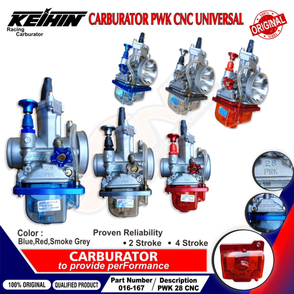 Karburator Karbu Pwk28/30/32 Keihin Sudco Blue series Transparan Pwk 28/Pwk30/Pwk32 Bonus pilot jet 