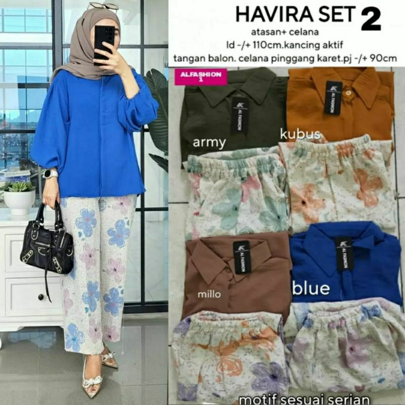 Havira Set #2 SETELAN WANITA CANTIK MODIS 6LD 119 BAHAN CRINCLE IMPORT KANCING AKTIF TERMURAH OOTD KEKINIAN TERLARIS