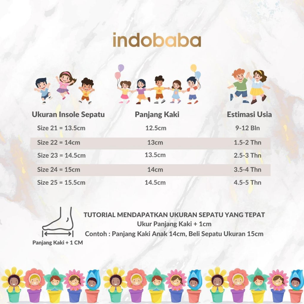 indobaba Sepatu Anak Perempuan Sneakers Anak Import Casual Usia 1-5 Tahun S161