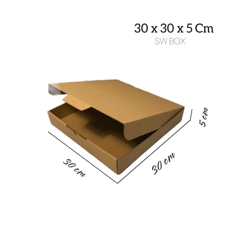 

kardus/karton uk 30x30x5 cm model die cut kotak pizza dll