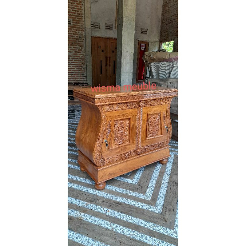 Bufet kayu jati/bufet biola kayu jati/bufet tv biola kayu jati