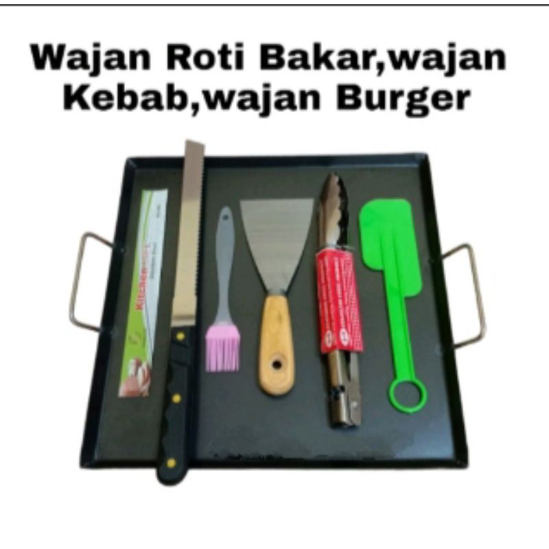 Paket Hemat Wajan Roti Bakar/Wajan Kebab/Burger Gratis Capitan stenlis