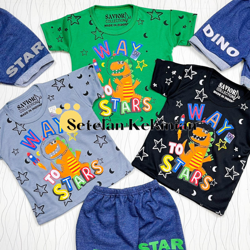 [SK] Setelan Anak Harga Grosir / Setelan Anak Laki Laki 1 Tahun Murah Ecer Trendy Dinosaurus Star Hewan Lucu 0-12bulan Set Baby Boy Newborn Kado Akikah