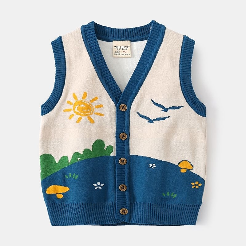 Vest rajut anak laki laki umur 3-8 tahun/ Vest knit anak laki laki/ Vest anak laki laki import/ Luaran baju anak laki laki/ Vest anak laki laki import