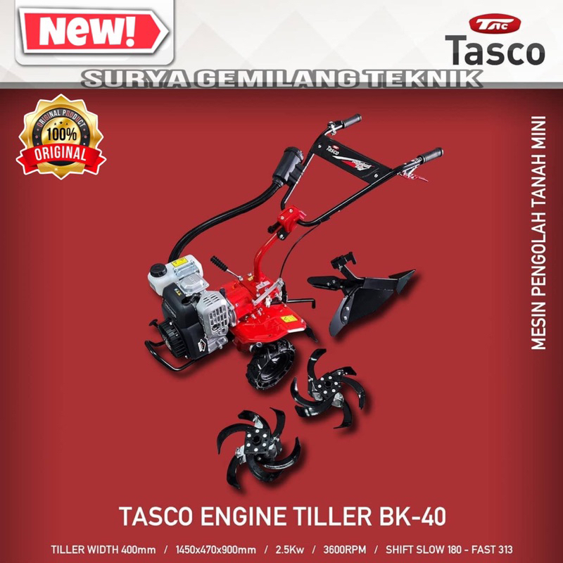 Mesin Traktor Mini Tasco BK-40 Tiller Tanah Kering Dan Basah Cultivator Tasco BK 40