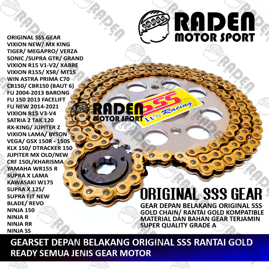 (COD) GEARSET SSS ORIGINAL GEAR SET 415 428 GIR VIXION R15 CB CBR 150 SONIC SATRIA FU VERZA RXK RX K