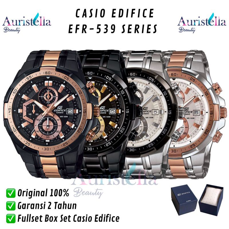 (ORIGINAL - BERGARANSI) JAM TANGAN CASIO EDIFICE EFR-539 SERIES STAINLESS STEEL - JAM TANGAN PRIA