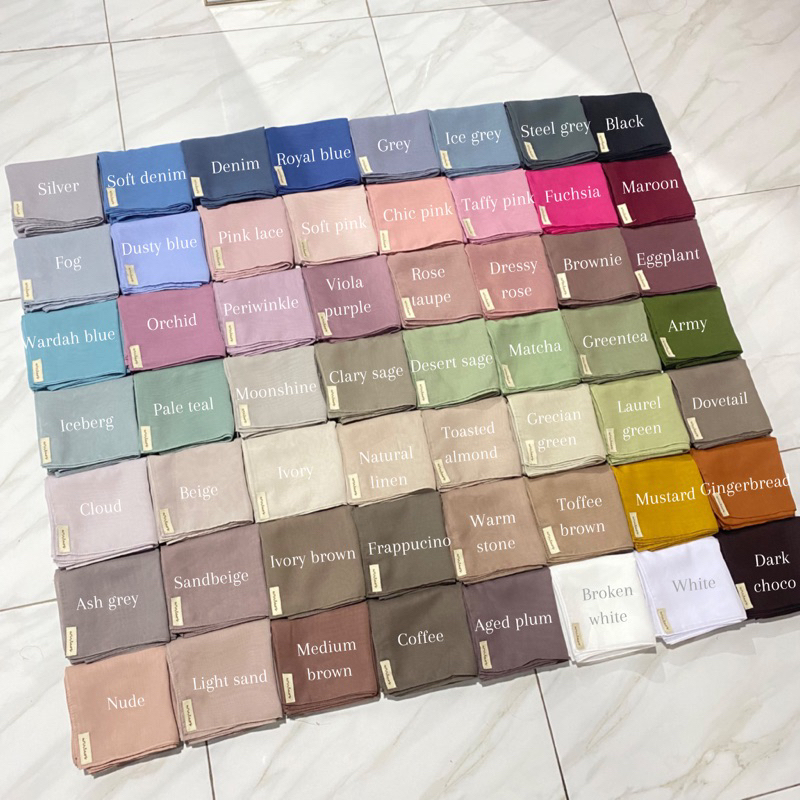 HIJAB POLYCOTTON PREMIUM / BELLA SQUARE JAHIT TEPI / PLAIN SQUARE