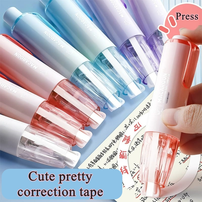 [ORGM] Alat Tulis Kantor Perlengkapan Sekolah TipeX Correction Tape Macaron Cantik Estetik Model Tekan