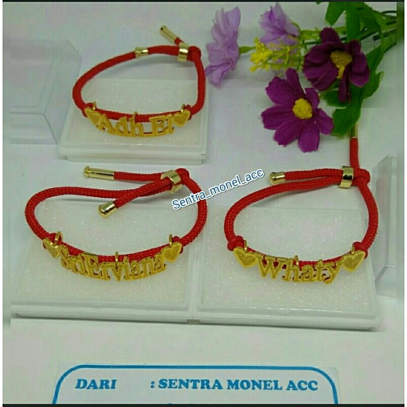 Gelang wanita / Gelang tangan / gelang titanium anti karat / gelang tali / Kroncong Lapis Emas