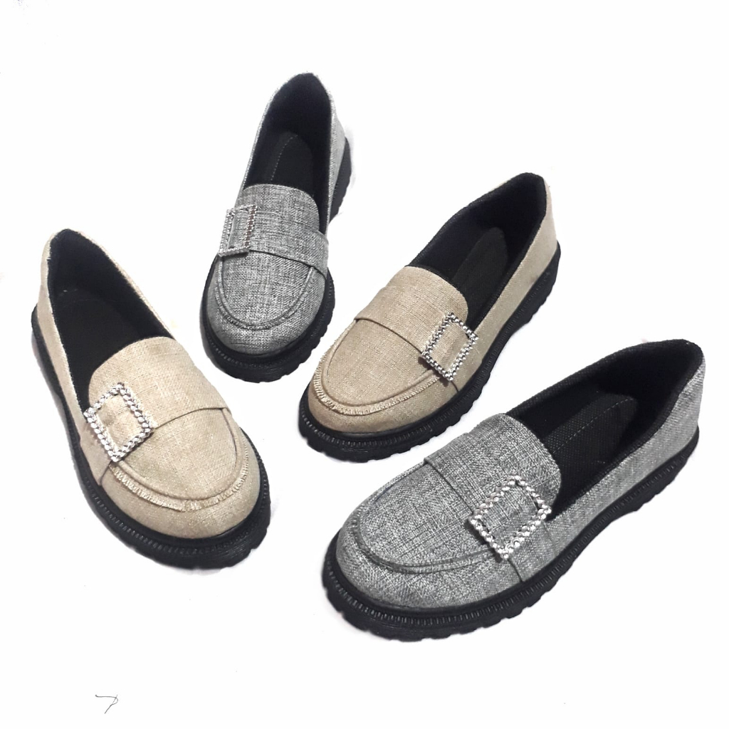 dedinbrado - Sepatu Wanita Loafer variasi persegi