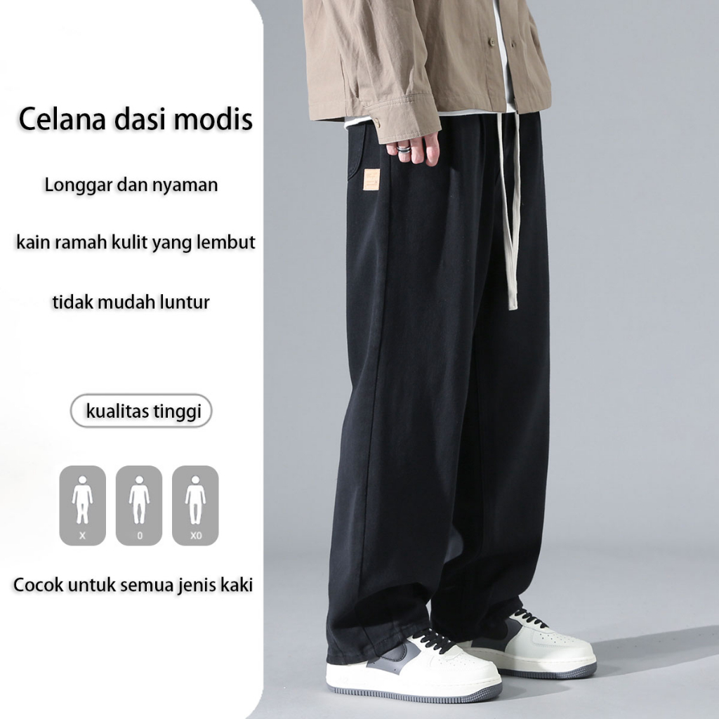 Celana Joger Pria hitam Celana Panjang Pria Murah Korean Style Cargo Celana Kulot Santai Pria Oversize Sweatpants Jogger Unisex Loose Straight Pants