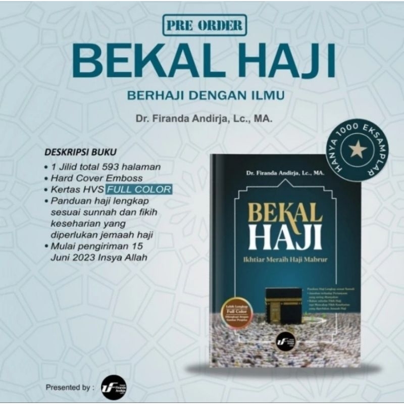 Buku Panduan BEKAL HAJI & UMROH Lengkap Ustadz DR FIRANDA ANDIRJA